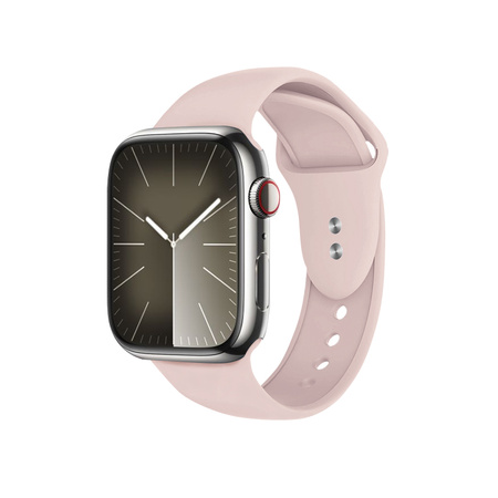 Pasek Crong Liquid do Apple Watch 42/41/40/38 mm Piaskowy Róż Silikonowy