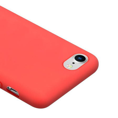 Etui Crong Color Cover do iPhone SE 2020 / 8 / 7 Silikonowe Czerwone z Mikrofibrą