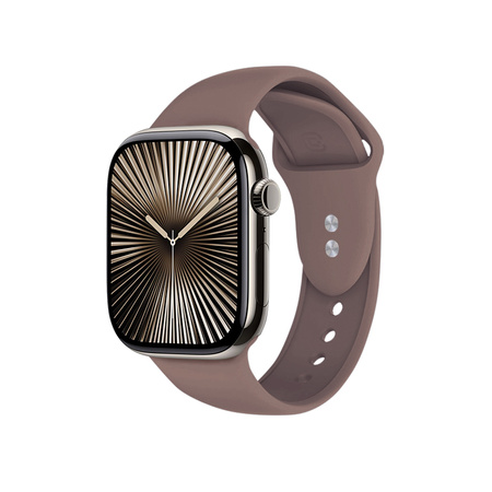 Pasek Crong Liquid do Apple Watch 49/46/45/44 mm Brązowy Silikonowy
