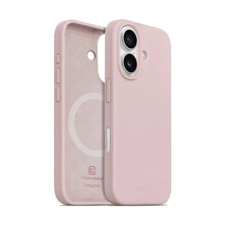 Etui Crong Color Cover Magnetic do iPhone 16 MagSafe Silikon Piaskowy Róż