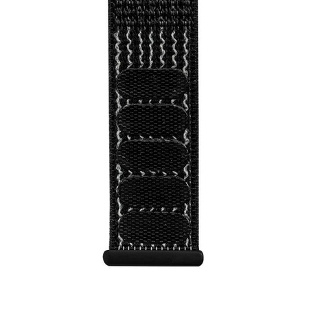 Curea sport Crong Nylon Reflex pentru Apple Watch 44/45/46/49 mm (neagră)