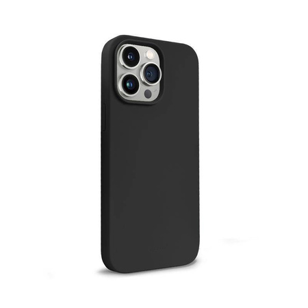 Etui Crong Color Cover do iPhone 14 Pro Max Silikonowe Czarne z Mikrofibrą