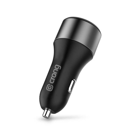 Crong Power Car Charger 63W - USB-C PD 45W + USB QC 3.0 18W nabíječka do auta (černá)