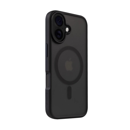Crong Hybrid Frost MAG Cover - Case with MagSafe for iPhone 16 (Black)