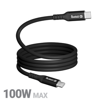 Crong Soft Link - 100W PD 5A USB-C to USB-C cable 200cm (black)