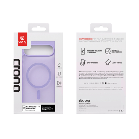 Etui CRONG Hybrid MATTE™ Magnetic MagSafe do Google Pixel 11 lawendowe