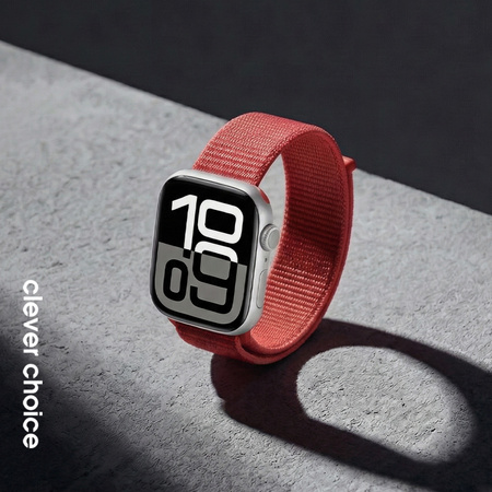 Correa deportiva Crong de nailon para Apple Watch de 38/40/41/42 mm (Red Fusion)