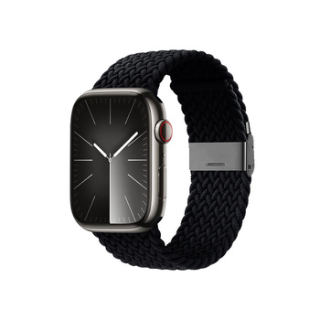 Crong Wave Band - Pletený řemínek pro Apple Watch 42/44/45/49 mm (grafitová)