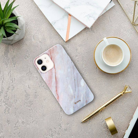 Crong Marble Case - Etui iPhone 12 / iPhone 12 Pro (różowy)
