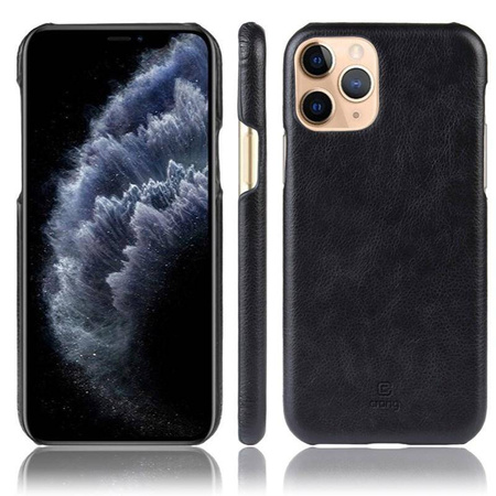Etui Crong Essential Cover do iPhone 11 Pro Skórzane Czarne Plecki