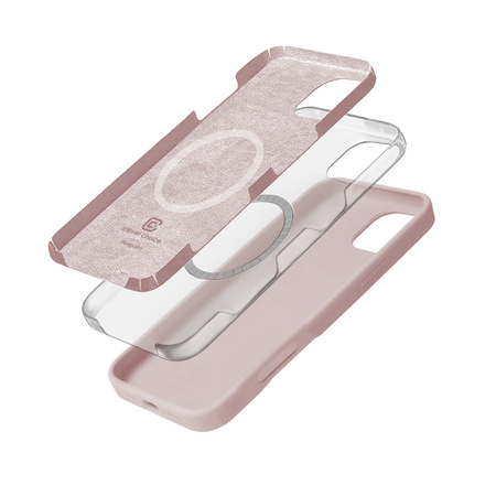 Crong Color Cover Magnetic - Silikon Case mit MagSafe für iPhone 16 Pro (zartrosa)