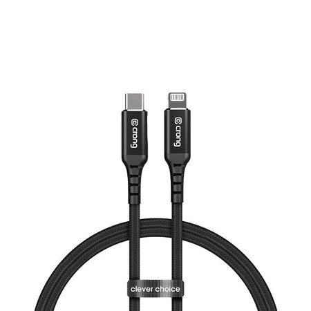 Crong Armor Link - MFi cable from USB-C to Lightning braided 150cm (black)