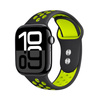 Crong Duo Sport - Řemínek pro Apple Watch 38/40/41 mm (černý/limetkově zelený)