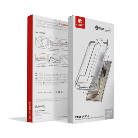 Crong EasyShield 2 db-os csomag - Edzett üveg Samsung Galaxy S24 Ultra (2 db-os csomag)