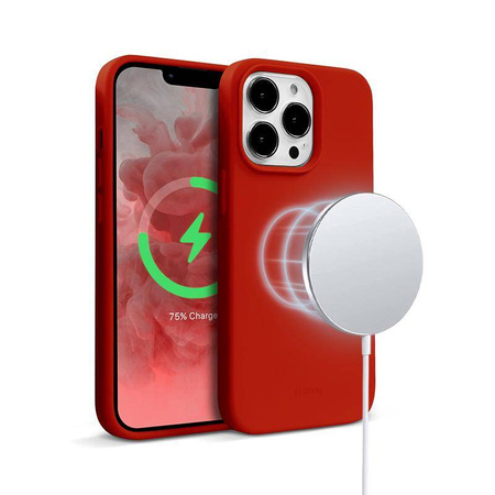 Crong Color Cover Magnetic - Silicone Case for iPhone 13 Pro (red)