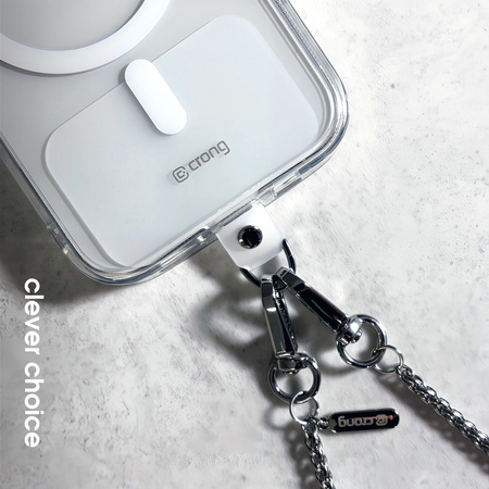 Smycz do Telefonu Crong Phone Crossbody Zawieszka Łańcuszek na Ramię Silver Link