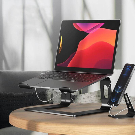 Aluminiowa Podstawka pod Laptopa Stojak Crong AluBench Czarny