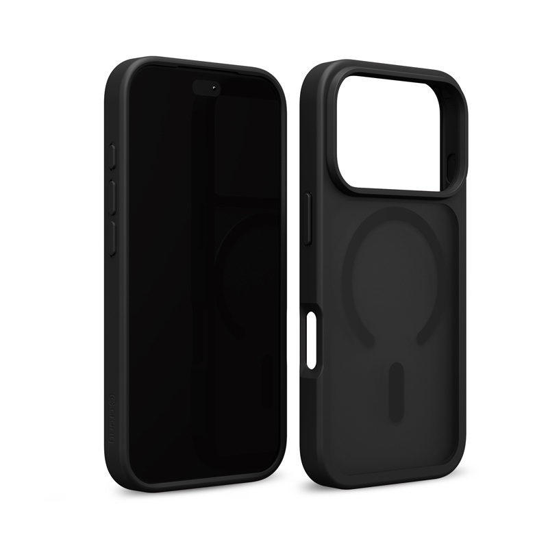 Acabado negra mate de la funda Crong Hybrid MATTE Magnetic