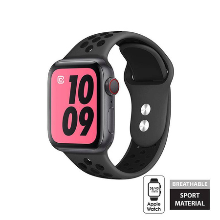 Crong Duo Sport - Λουράκι για Apple Watch 38/40/41 mm (γκρι/μαύρο)