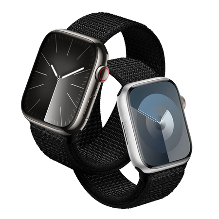 Crong Nylon Reflex - Cinturino sportivo per Apple Watch 38/40/41/42 mm (nero)
