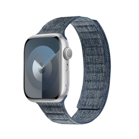 Crong Melange - Magnetický řemínek pro Apple Watch 44/45/46/49 mm (modrá melanž)