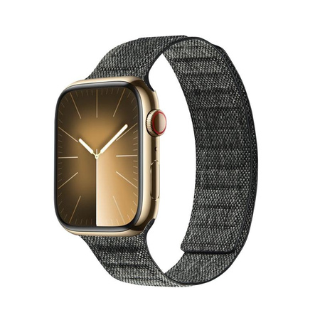 Crong Melange - Magnetisches Armband für Apple Watch 44/45/46/49 mm (schwarz melange)