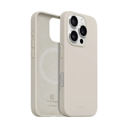 Crong Color Cover Magnetic - Silikon Case mit MagSafe für iPhone 16 Pro Max (steinbeige)