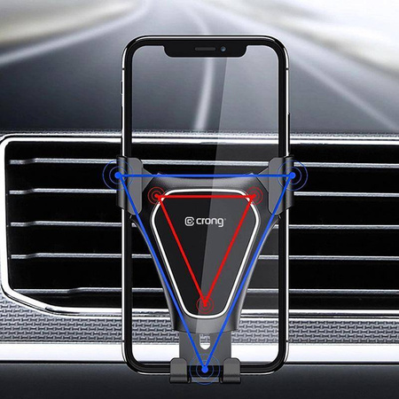 Crong Gravity Auto-Clip Car Holder - Βάση βαρύτητας αυτοκινήτου για τηλέφωνο 4.7" - 6.5" (μαύρο)