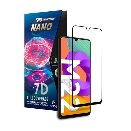 Crong 7D Nano Flexible Glass - 9H Hybridglas für den gesamten Bildschirm des Samsung Galaxy M22