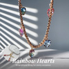 Crong Phone Charm Rainbow Hearts – łańcuszek do telefonu na nadgarstek z kamieniami