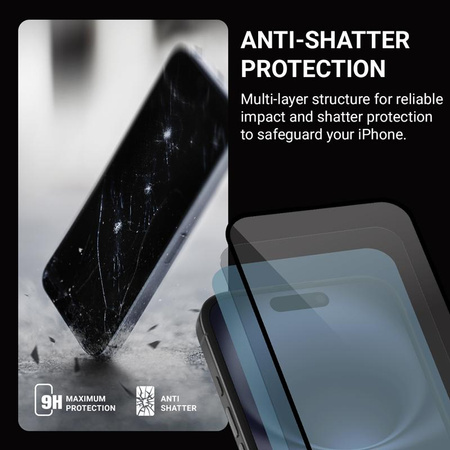 Szkło Crong Nano Glass do iPhone 16 Pro Hybrydowe Niepękające na Cały Ekran