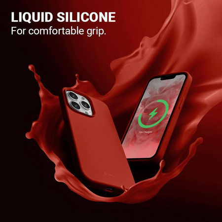 Crong Color Cover Magnetic - Silikonhülle für iPhone 13 Pro (rot)