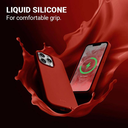 Crong Color Cover Magnetic - Θήκη σιλικόνης για iPhone 13 Pro (κόκκινο)