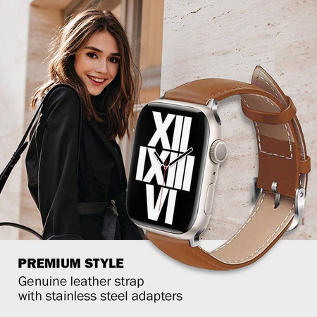 Crong Noble Band – Leather strap for Apple Watch 38/40/41/42 mm (Mokka)