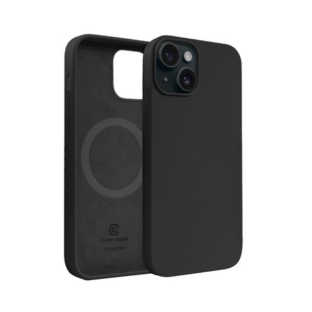 Funda magnética Crong Color Cover para iPhone 15 Plus MagSafe (negra)