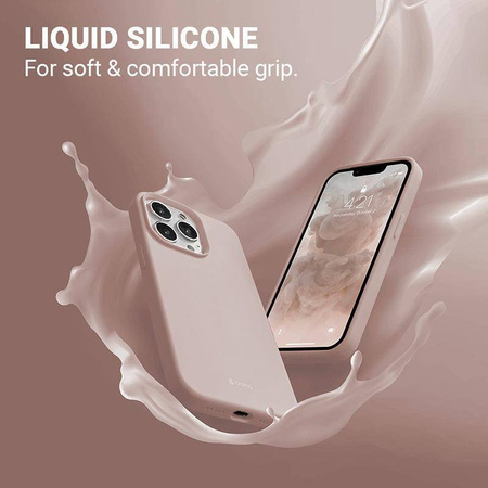Crong Color Cover - Silikonowe etui do iPhone'a 13 Pro (piaskowy róż)