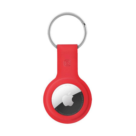 Crong Silicone Case with Key Ring - Protective Keyring Case for Apple AirTag (red)