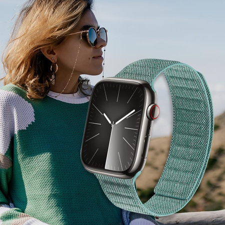Pasek Crong Melange do Apple Watch 42/41/40/38 mm Turkusowy Melanż Magnetyczny