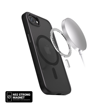 Crong Hybrid Frost MAG Cover - iPhone 17e / 16e MagSafe Case (Black)