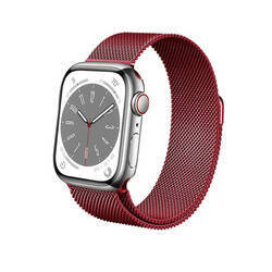 Crong Milano Steel - Stainless Steel Strap for Apple Watch 38/40/41 mm (red)