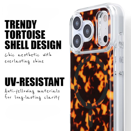 Etui Crong Deluxe MAG Cover do iPhone 17 Pro Max MagSafe Tortoise Brązowe Kobiece