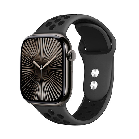 Crong Duo Sport - Strap for Apple Watch 42/44/45/49 mm (gray/black)