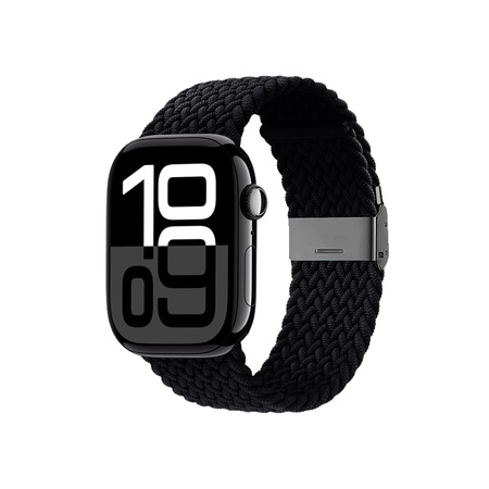 Crong Wave Band - Pletený řemínek pro Apple Watch 42/44/45/49 mm (grafitová)