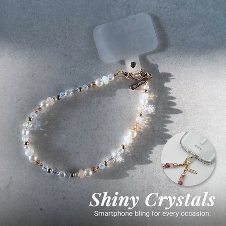 Smycz do Telefonu Crong Phone Charm Zawieszka na Nadgarstek z Koralikami Shiny Crystals