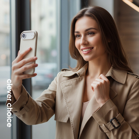 Magnetický kryt Crong Color Cover - MagSafe pro iPhone Air (kámen béžový)