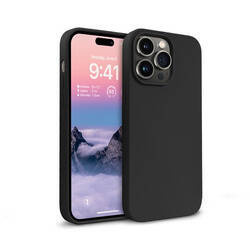 Funda de silicona líquida Crong Color Cover para iPhone 14 Pro (negro)
