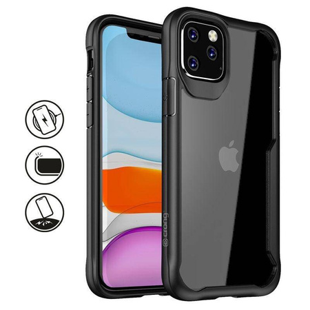 Crong Hybridní průhledný kryt - pouzdro pro iPhone 11 Pro Max (černé)