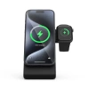 Ładowarka Indukcyjna MagSafe Crong MagSpot Pivot Stand do iPhone, Apple Watch i AirPods 3w1 Czarna