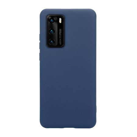 Etui Crong Color Cover do Huawei P40 Silikonowe Niebieskie z Mikrofibrą