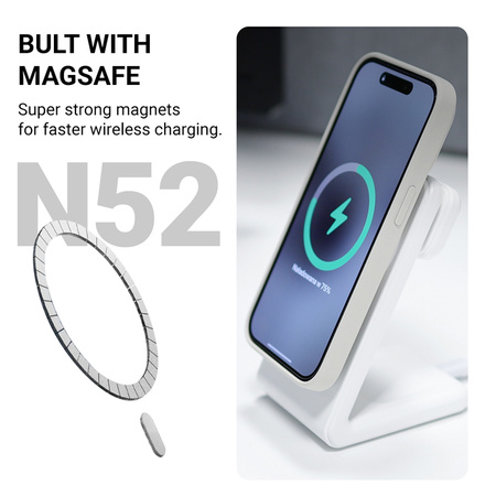 Crong Color Cover Magnetic - Θήκη σιλικόνης με MagSafe για iPhone 14 (μπεζ)